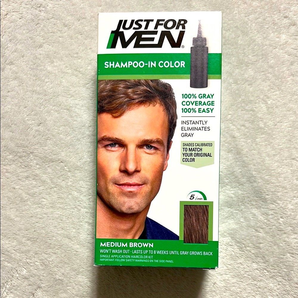 JUST FOR MEN. Medium Brown Shampoo-In Color